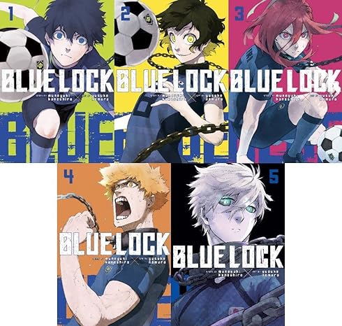 A book set of the first 5 books in the blue lock manga series paperback